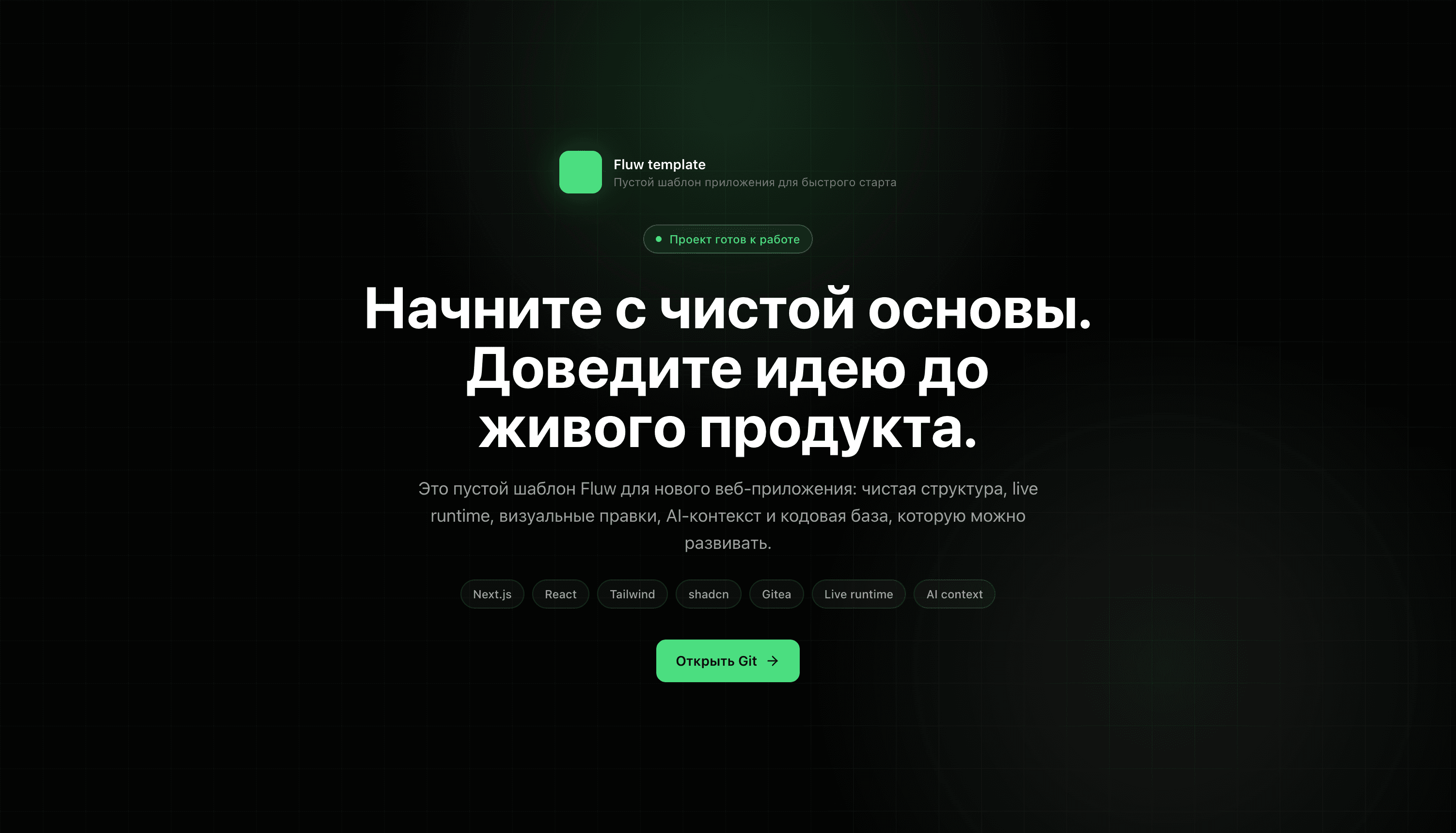 Пустой проект — предпросмотр шаблона